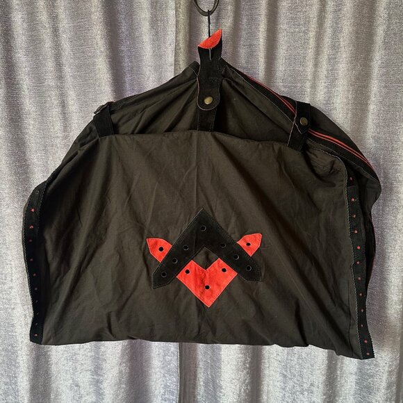 Rare Vintage Zilli Luxury Garment Bag for Travel Black and Red - Picture 1 of 11